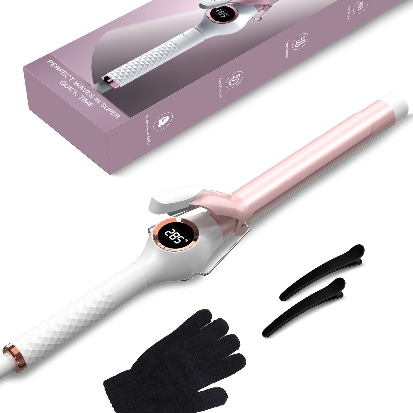 7 inch Ceramic Swivel Curling Iron Hair Curler Professional 7 Adjustable Temp. LED Electric Curler Hair Hair Styling Tool