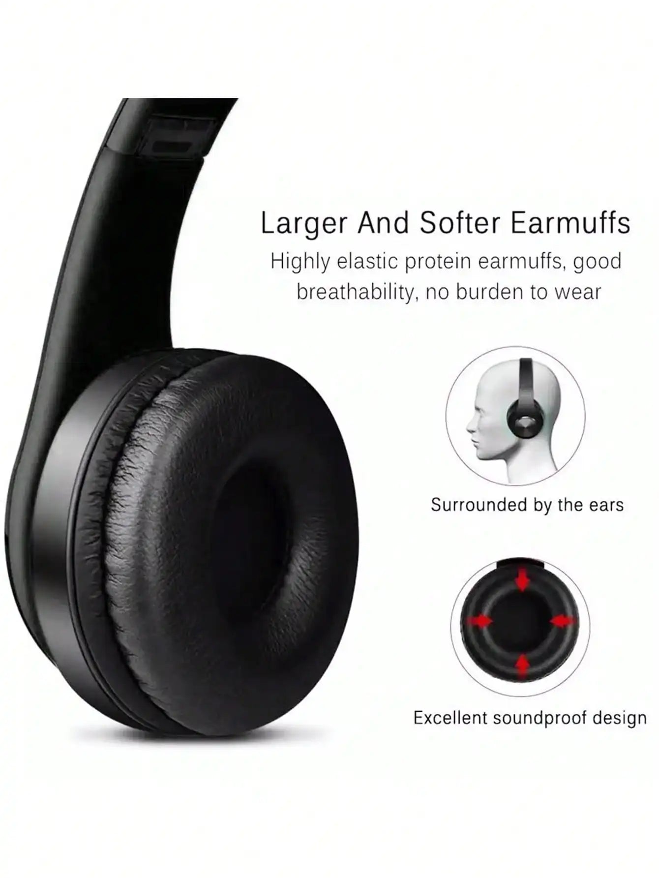 RGB Light Up Over Ear Gaming Headphones, Wireless Bluetooth Headset with Mic, Foldable Lightweight Design, 3.5mm Wired Jack, Telescopic Arm & Rich Deep Bass Stereo Sound