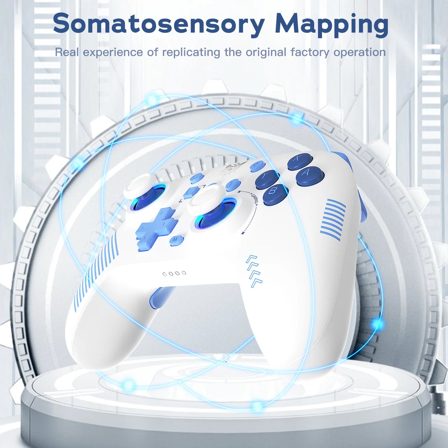 ONIKUMA Wireless Gaming Gamepads Dual Modes Mechanical Buttons Controller With RGB Cycle Lighting Effect Hall Gaming Joystick C1