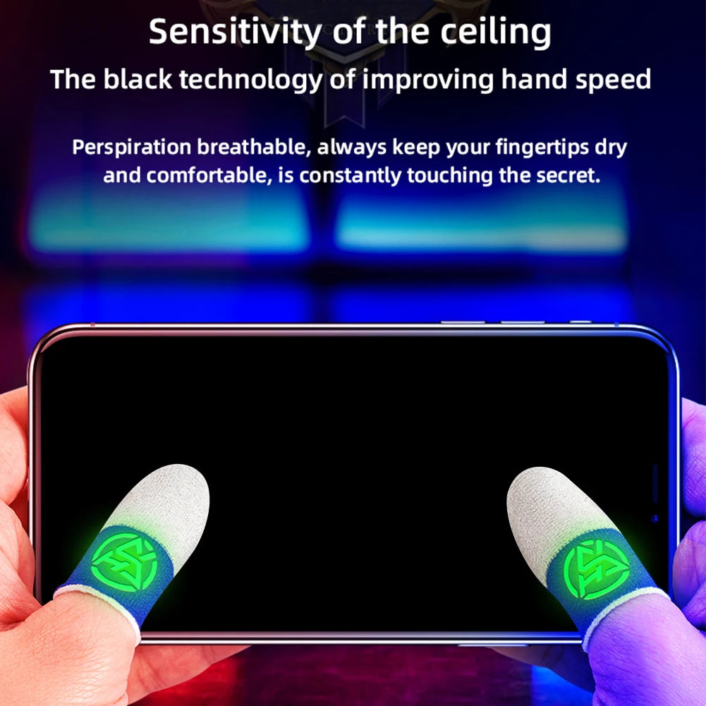 Splicing Gamers Gloves Breathable Anti Slip Fingertip Cover Sweatproof Sensitive Touch Screen Finger Sleeve for PUBG Mobile Game