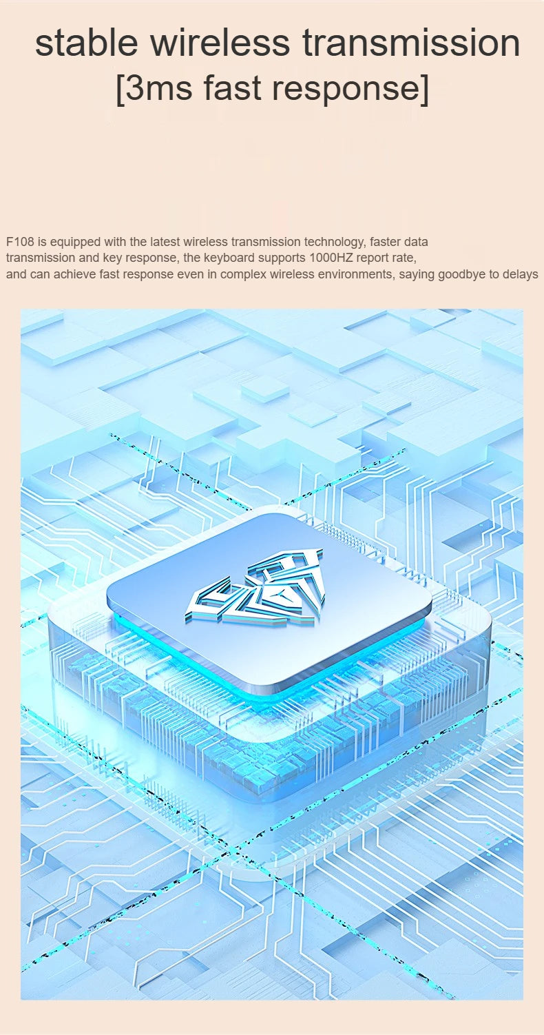 AULA F108PRO Gaming Mechanical Keyboard Full Size Custom Backlight Hot Swappable Wireless Bluetooth Hifi Switch