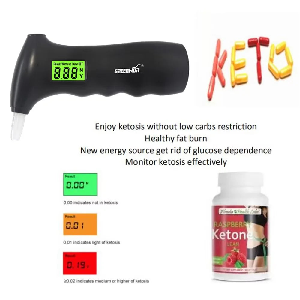 KT-65AS-Black GREENWON digital ketosis meter breath ketone tester monitor fat burn & weight loss monitor detector