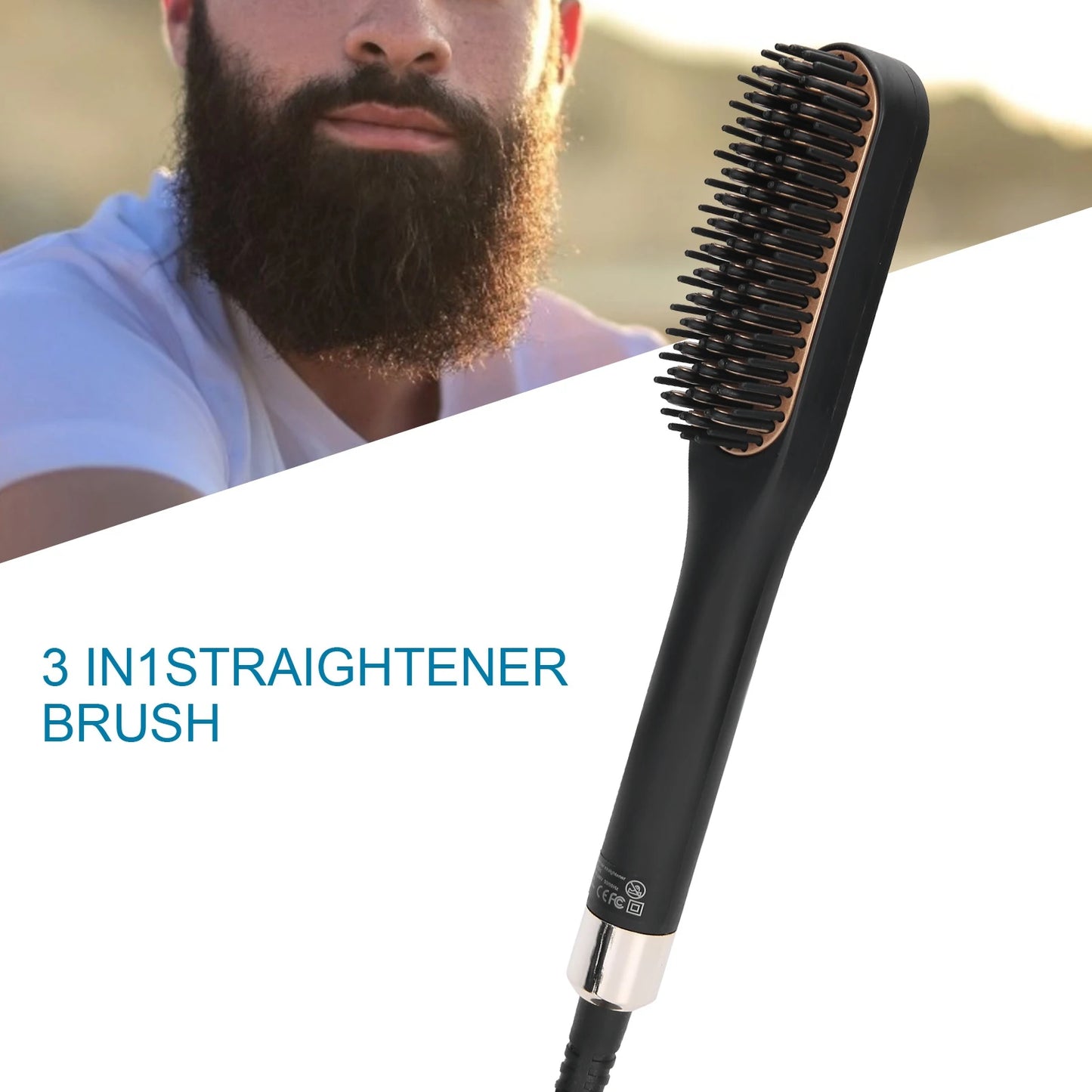 Electric Beard Straightening Comb Multifunctional Beard Straightener Brush Hair Styling Tool for Men