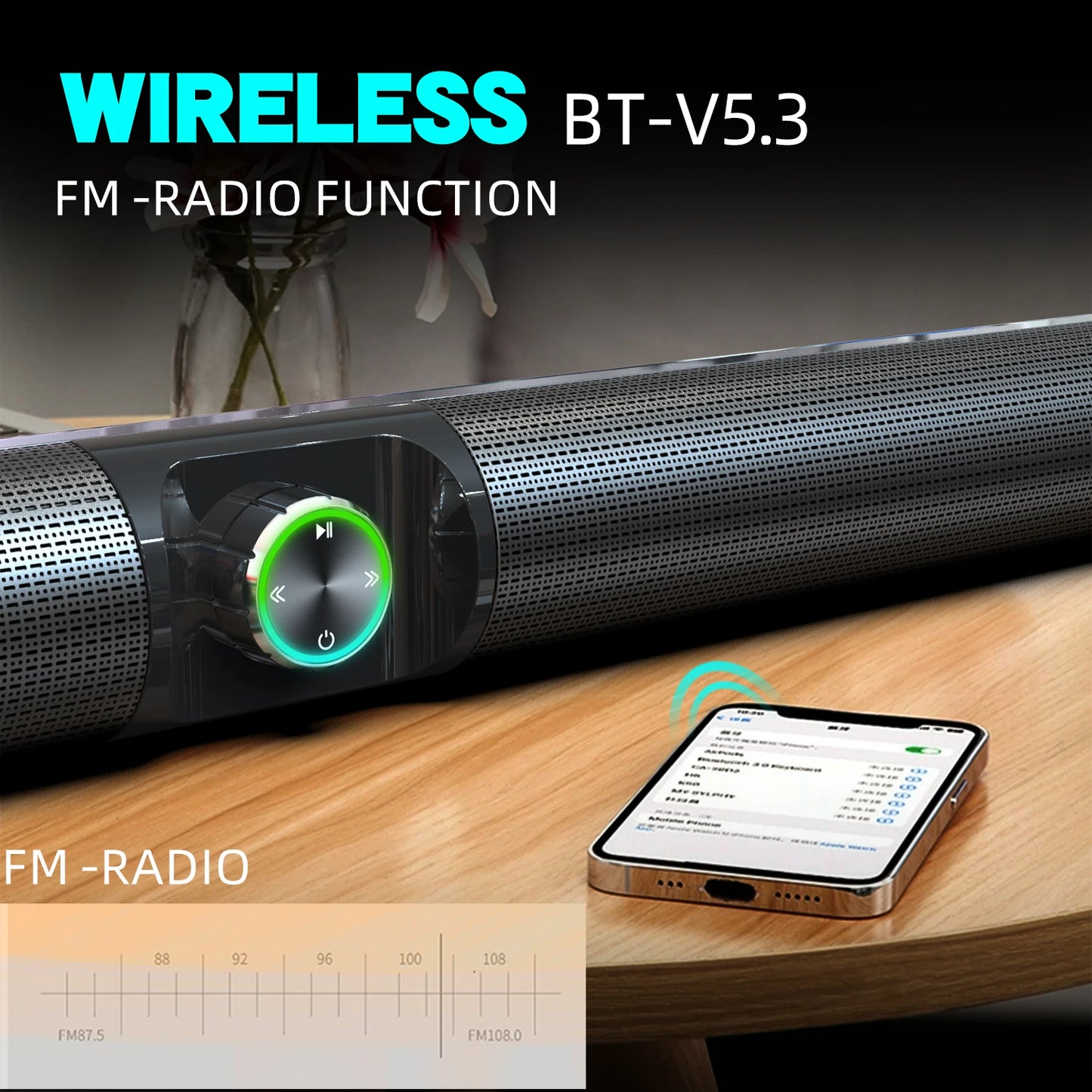 Soundbar Sound Wireless Computer Speaker Stereo Tv Home Theater Sombar For 3.5mm  PC