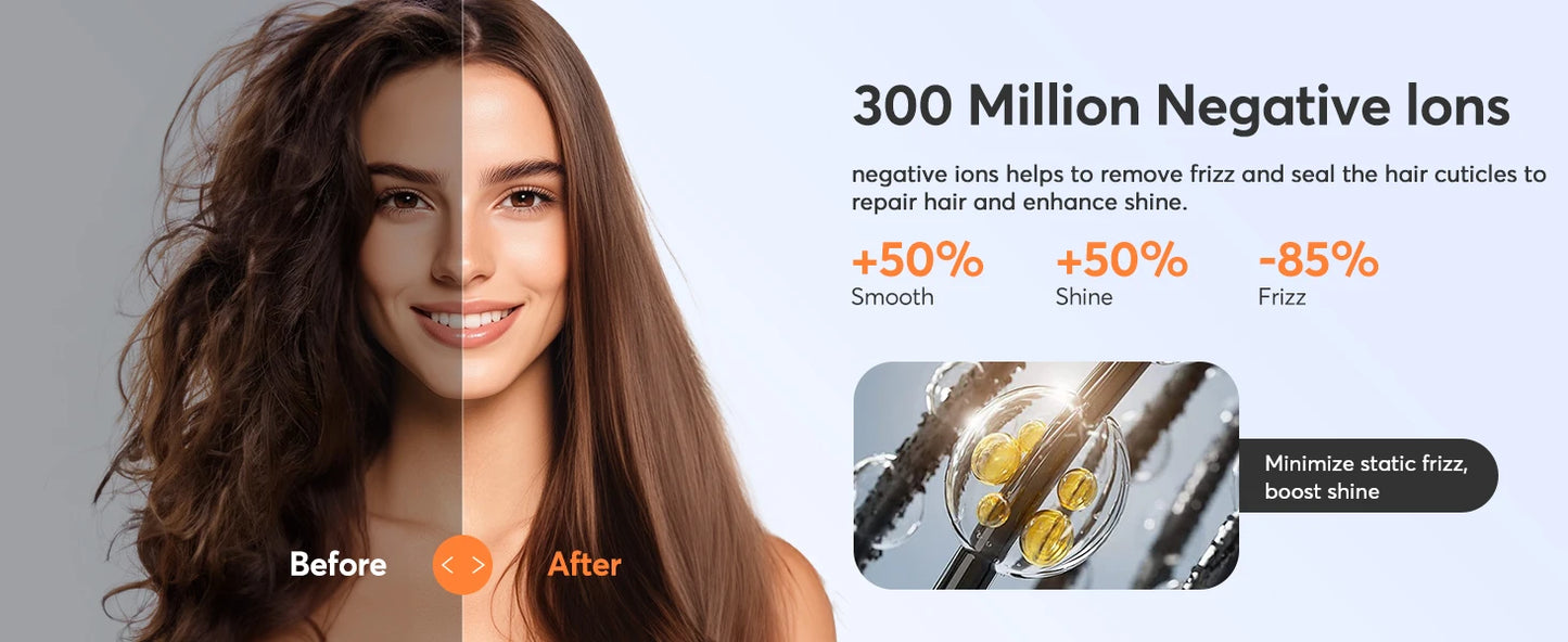 Bopcal 5 In 1 Hair Dryer Hot Air Comb Electric Hair Curling Iron 1200W High Speed Blower Multifunctional Styling Tools Hairdryer