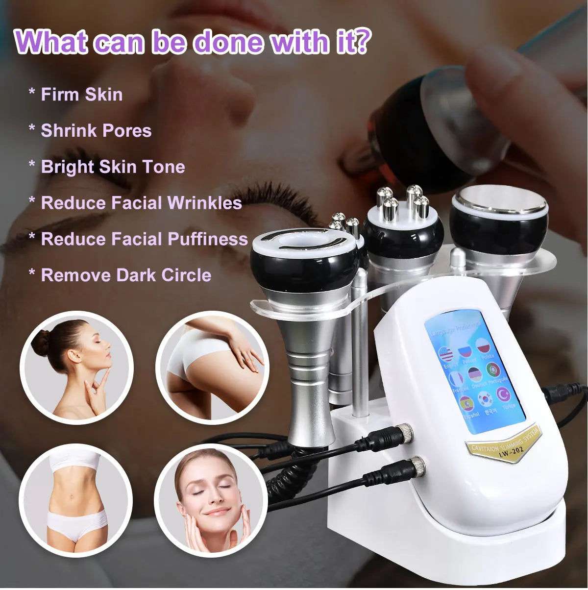 40K 4 IN1 Cavitation Body Slimming Machine  beautiful equipment Facial Massager Skin Tighten Face Lifting Vacuum Suction