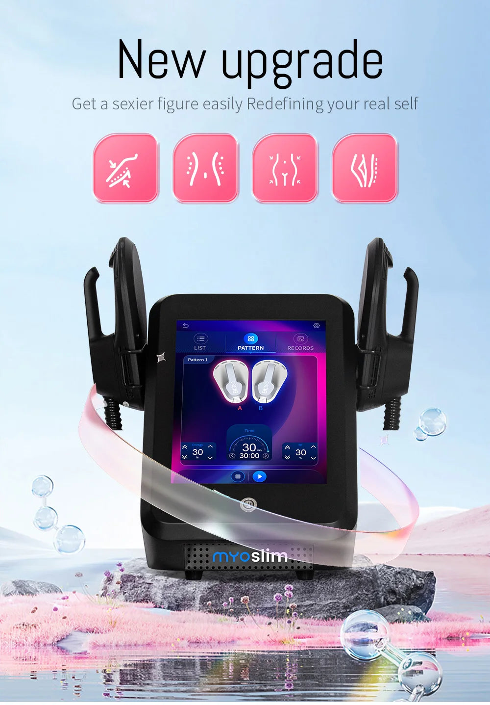 Myoslim Body Slim Sculpt Muscle Stimulate Fat Removel 6500W  Eletric Machine Hi-emt RF Weight Lose Portable Electromagnetic