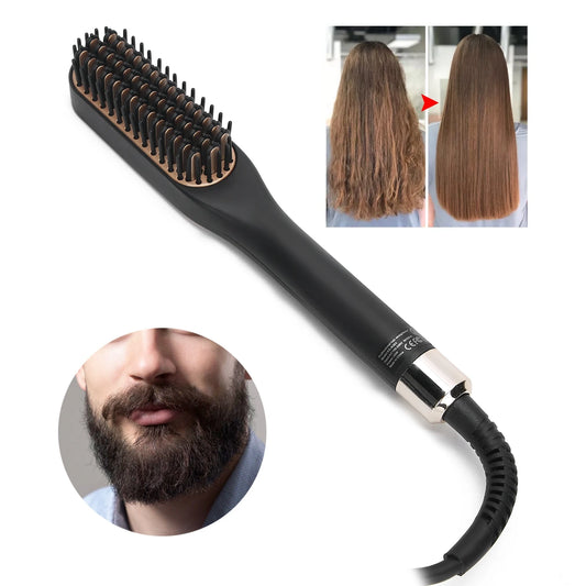 Electric Beard Straightening Comb Multifunctional Beard Straightener Brush Hair Styling Tool for Men