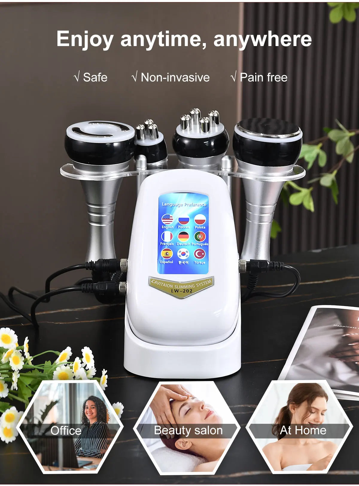 40K 4 IN1 Cavitation Body Slimming Machine  beautiful equipment Facial Massager Skin Tighten Face Lifting Vacuum Suction