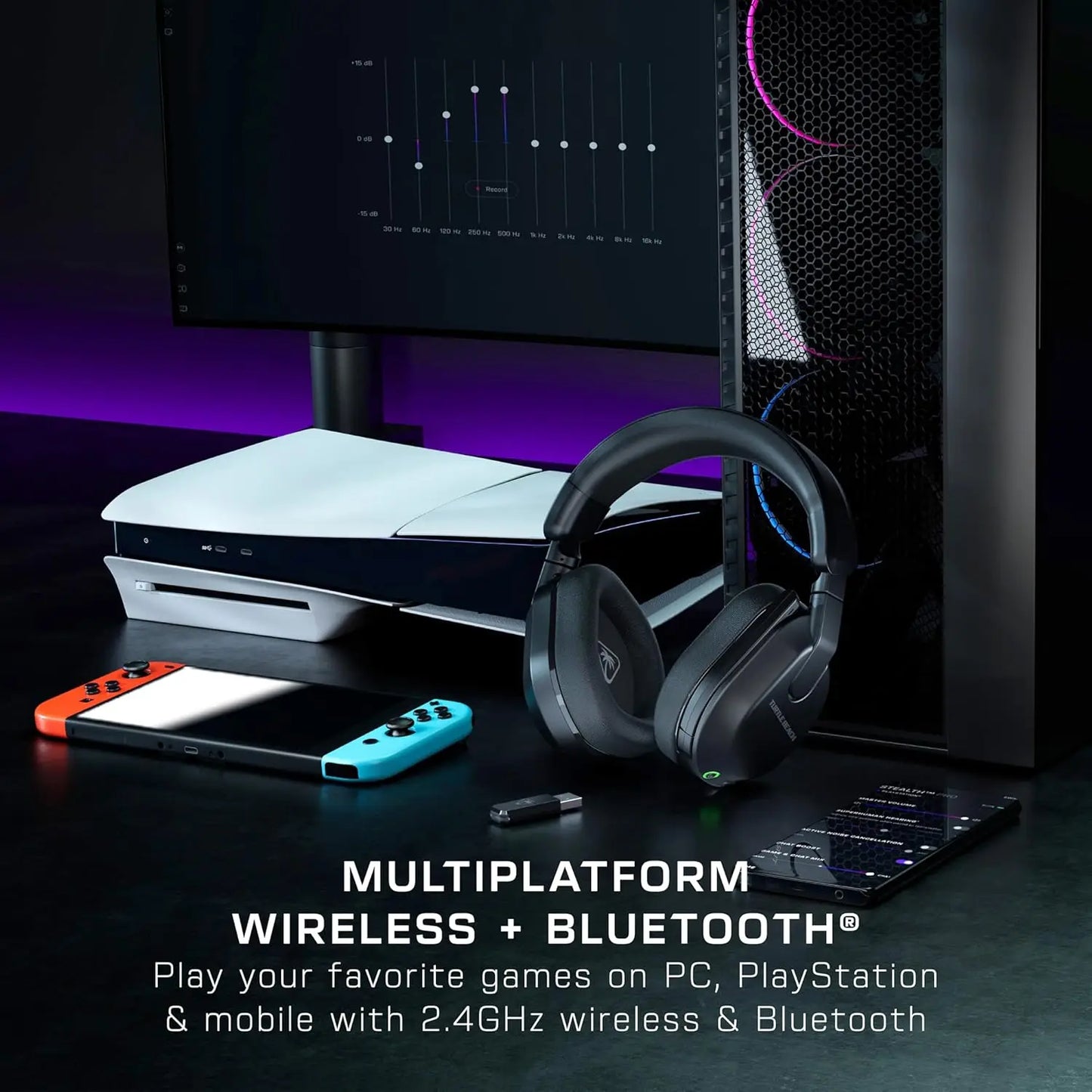 Multiplatform Wireless Gaming Headset with Bluetooth, 80Hr Battery, Noise-Cancelling Mic, 3D Audio