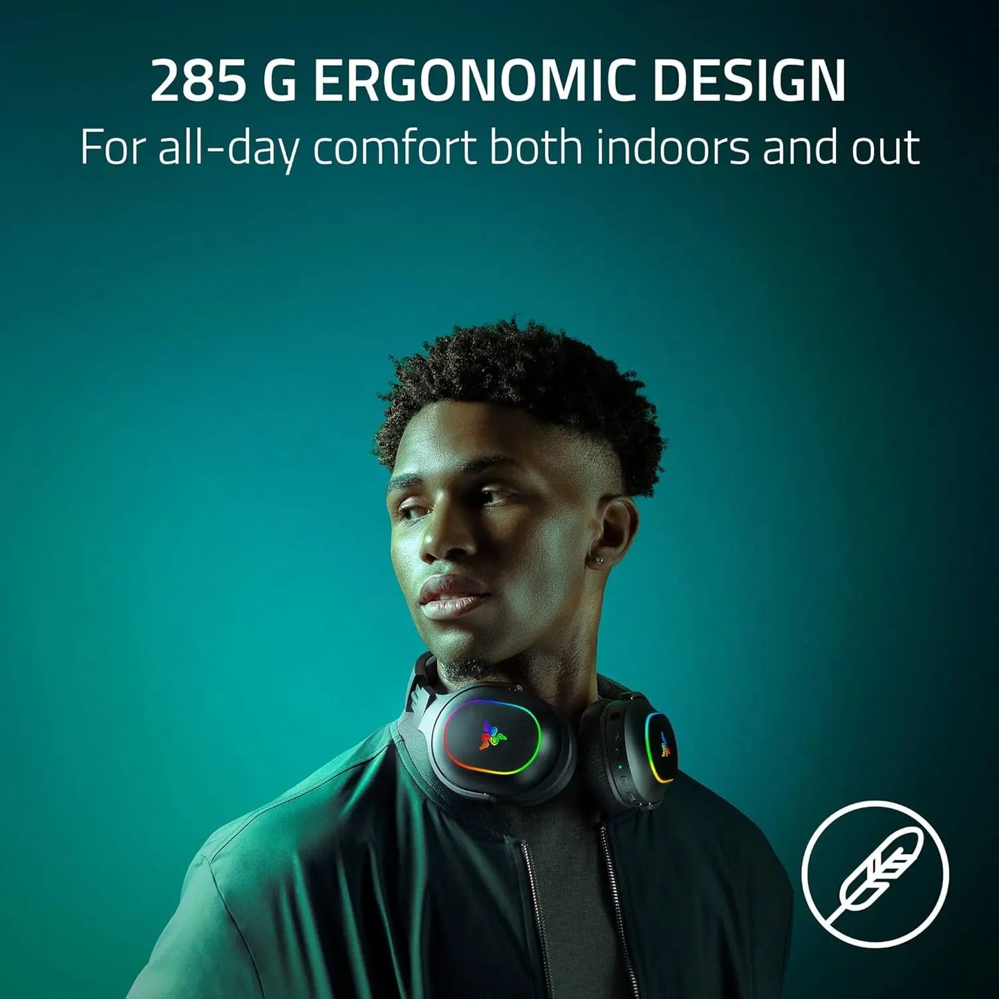 Wireless Gaming Headset: 2.4GHz & Bluetooth, Lightweight, RGB, 70Hr Battery, for PC/PS5/Switch/Phone