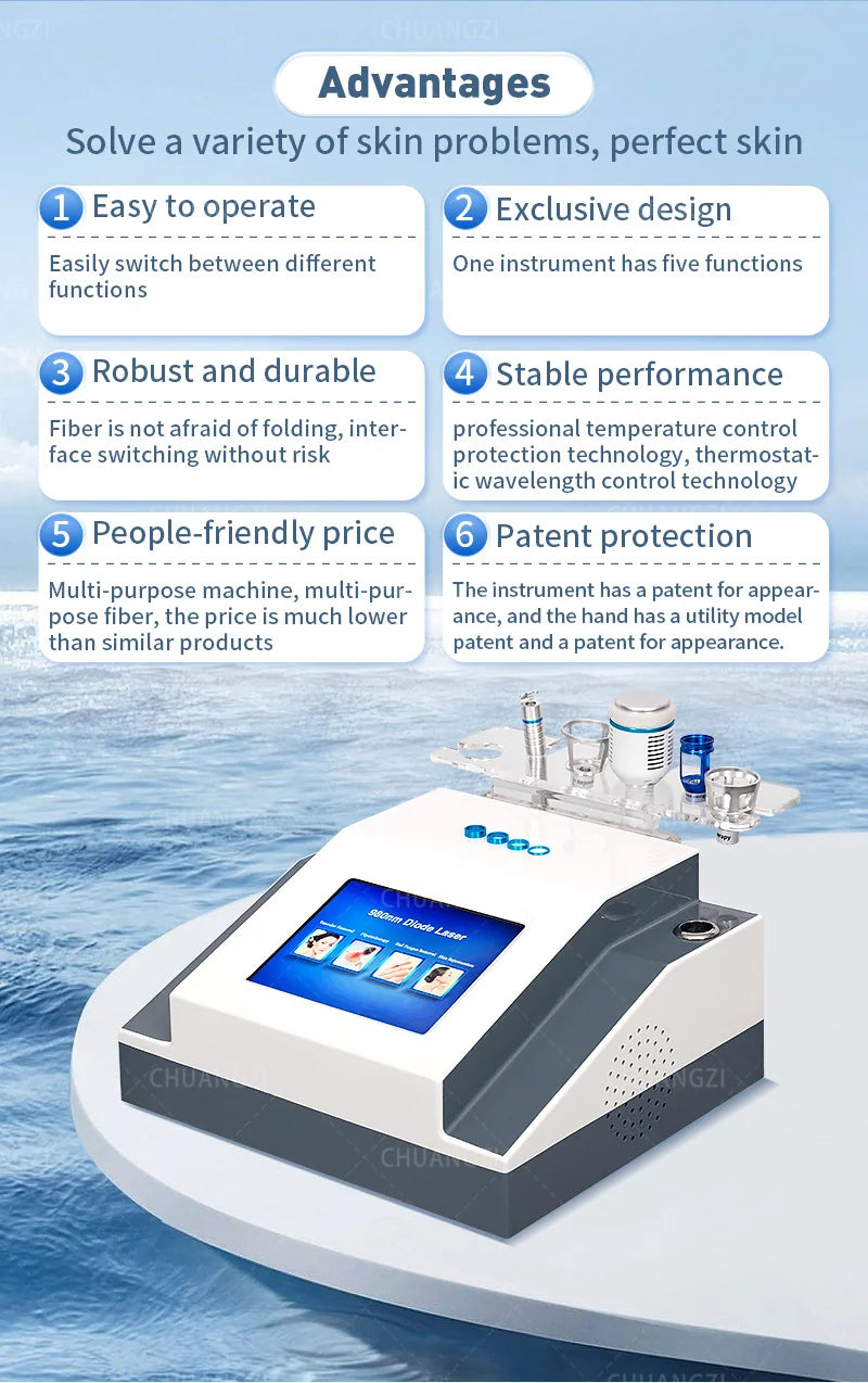 980Nm Laser Diode Vascular Spider Varicose Vein Removal Machine Treatment Fungi Physiotherapy For Nail Lipolisi Commercial Salon