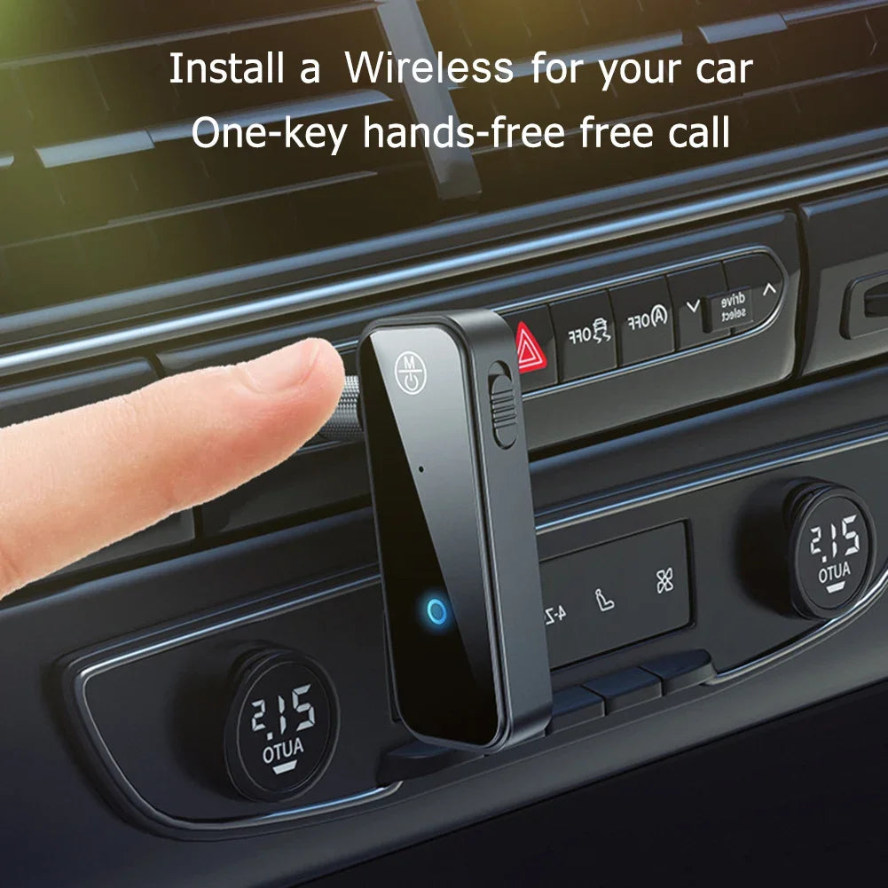 Bluetooth-Compatible 5.0 Audio Aux Adapter 2 in 1 Audio Transmitter 3.5mm Audio Adapter for Handsfree Call for Car Audio Music