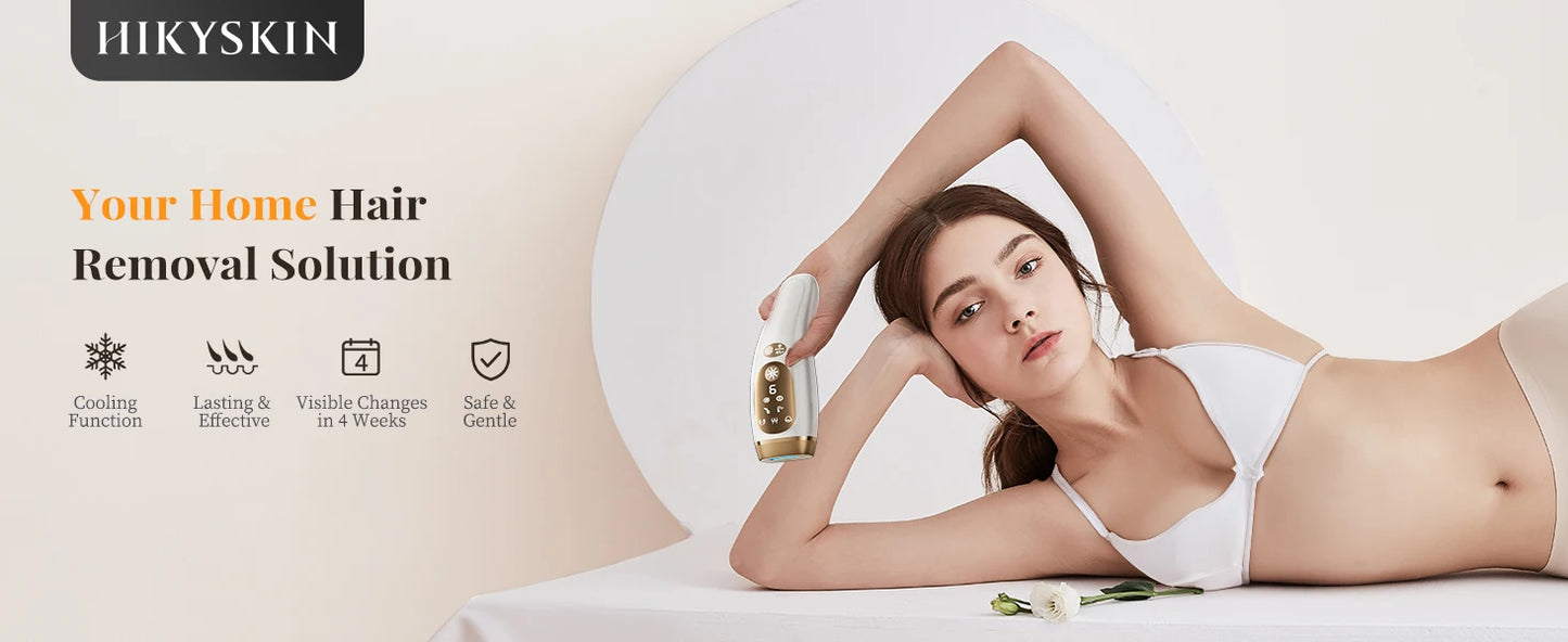 Laser Hair Removal IPL with Ice Cooling, 9 Energy Levels Unlimited Light Pulses for Face Armpits Leg Body Permanent Hair Removal