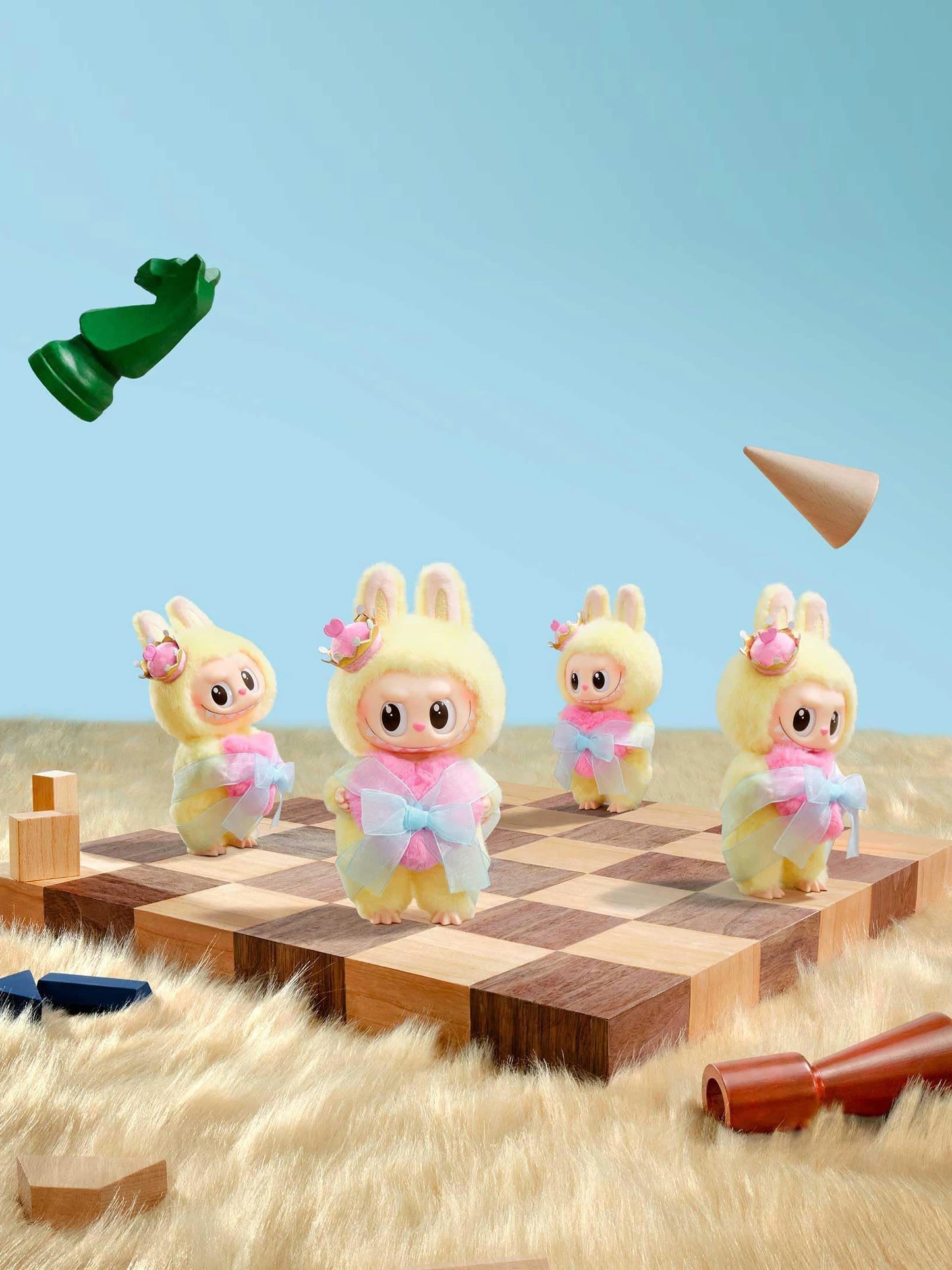 Pop Mart LABUBU King and Queen Chess Adventure Vinyl Plush Hanging Card Pendant Doll or Action Figure Series Gifts