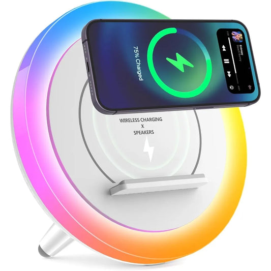 Bluetooth Speaker with Night Light, Wireless Charging, Perfect Teenage Birthday Gift for Tween Girls