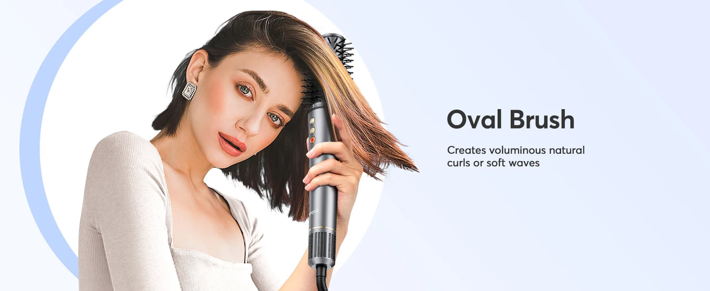 Bopcal 5 In 1 Hair Dryer Hot Air Comb Electric Hair Curling Iron 1200W High Speed Blower Multifunctional Styling Tools Hairdryer