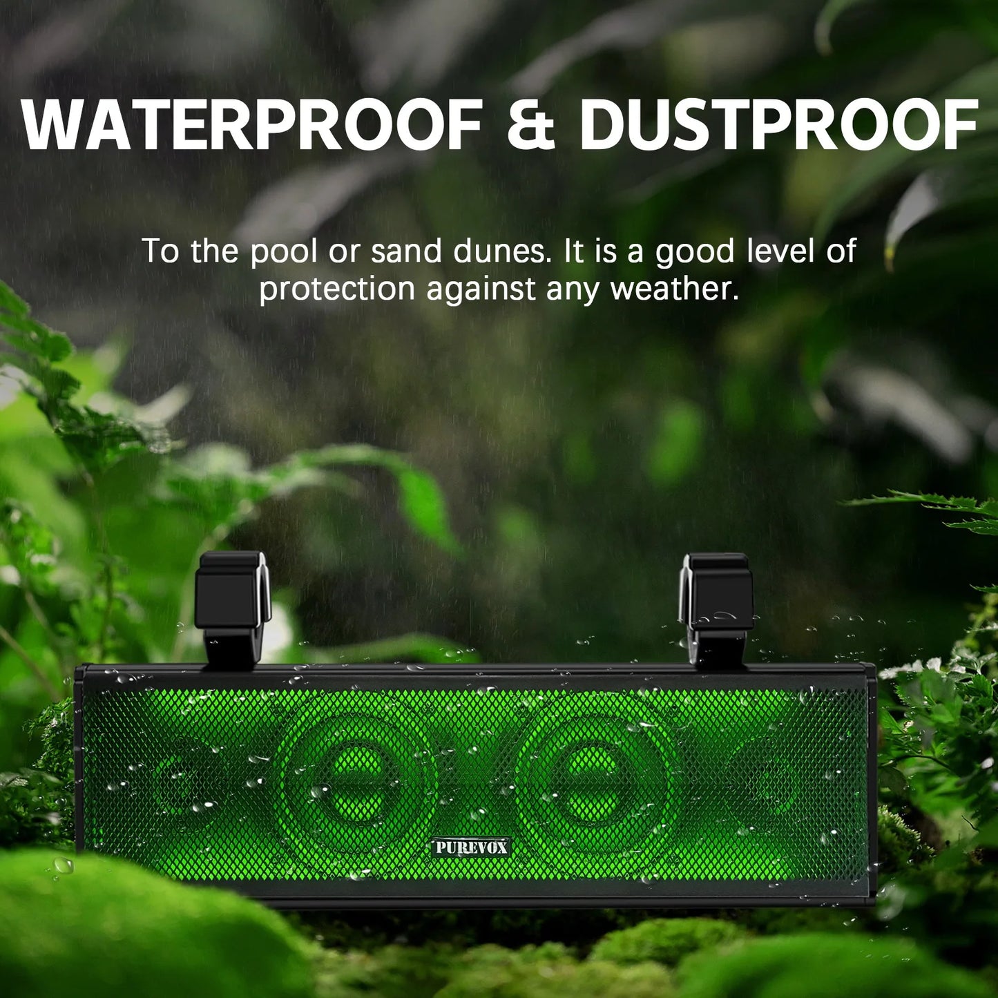 UTV/ATV 17" Bluetooth Sound Bar 4 Speaker Amplified Audio Waterproof with RGB Lighting for Golfcart Can Am