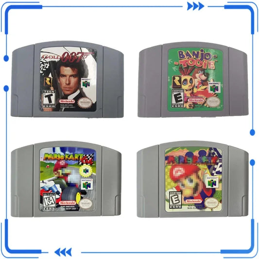N64 USA Version 64 Bit Console Classic Video Games Cartridge Multiple Series 007 Castlevania Party Series BANJO Gift Toys
