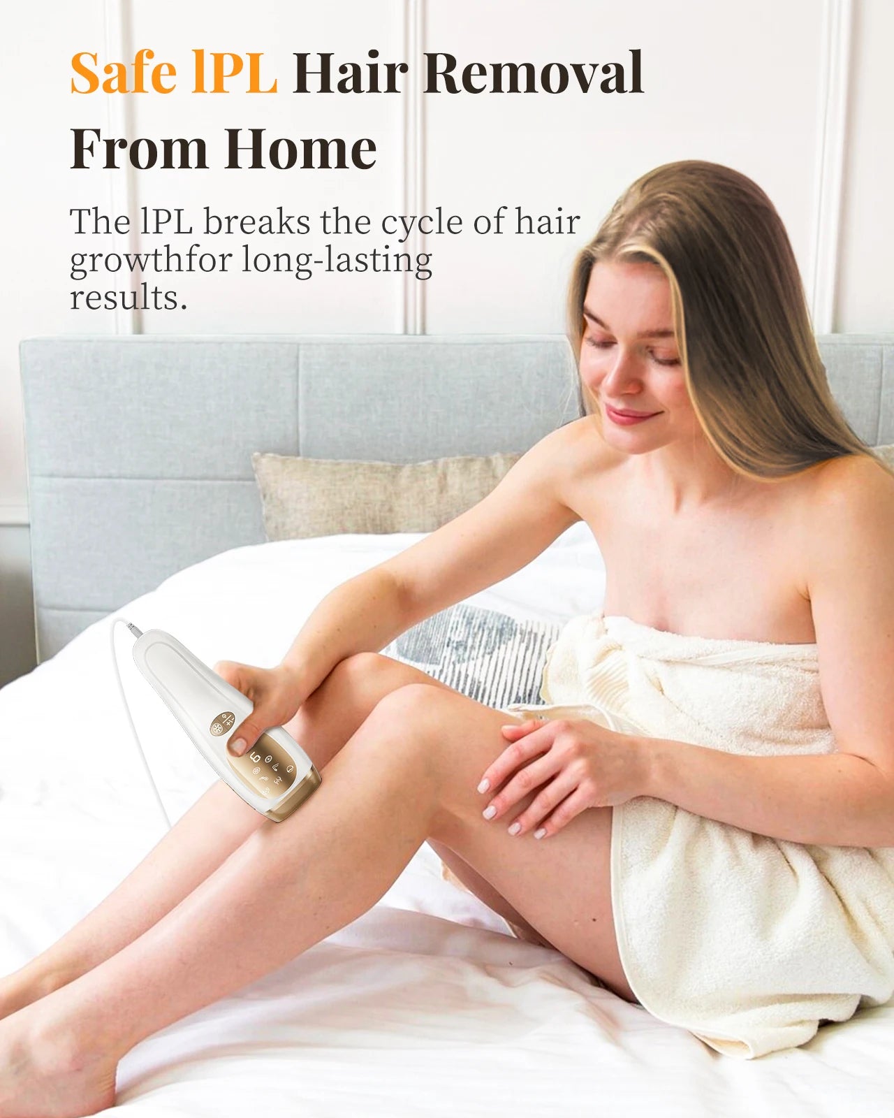 Laser Hair Removal IPL with Ice Cooling, 9 Energy Levels Unlimited Light Pulses for Face Armpits Leg Body Permanent Hair Removal