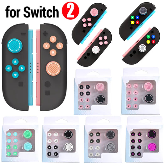 Joystick Cap & Button Stickers Button Grips Caps Non Slip Button Sticker Covers Controller Thumb Grip Joystick Caps for Switch 2