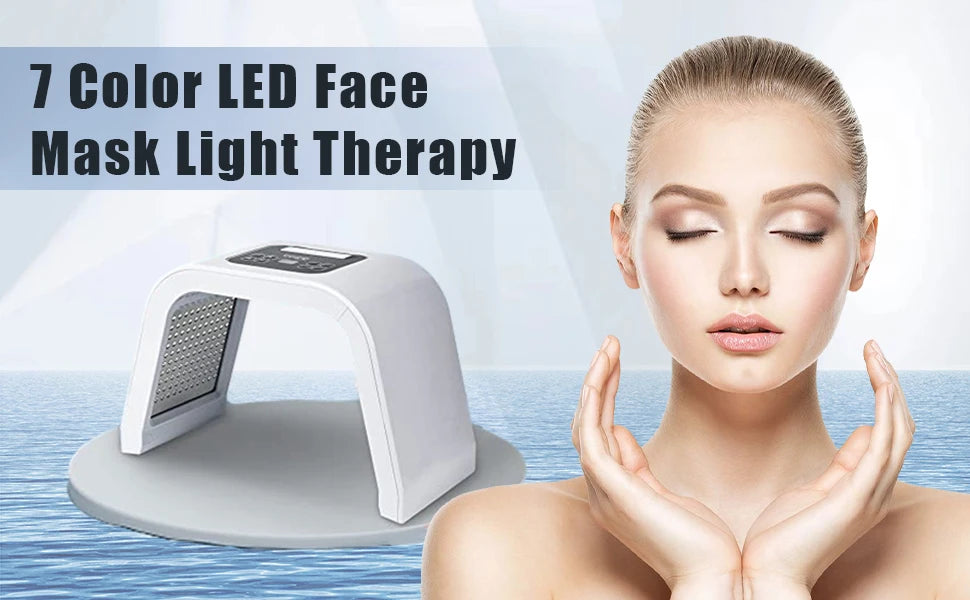 7 Color LED Light Therapy for Face, 7 in 1 Beauty Equipment for Skin Care at Home LED Mask Professional for SPA, AC100V-240V