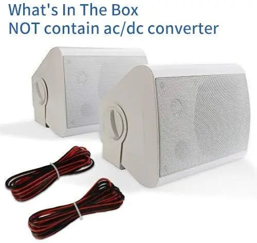 Herdio 2PCS 5.25‘’ 300 Watts Passive Wired Indoor Outdoor Patio Deck Speakers All Weather Wall Mount System For Patio Garden