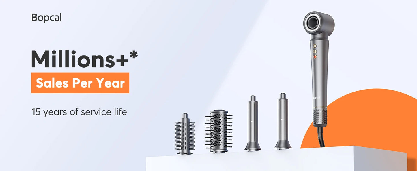 Bopcal 5 In 1 Hair Dryer Hot Air Comb Electric Hair Curling Iron 1200W High Speed Blower Multifunctional Styling Tools Hairdryer