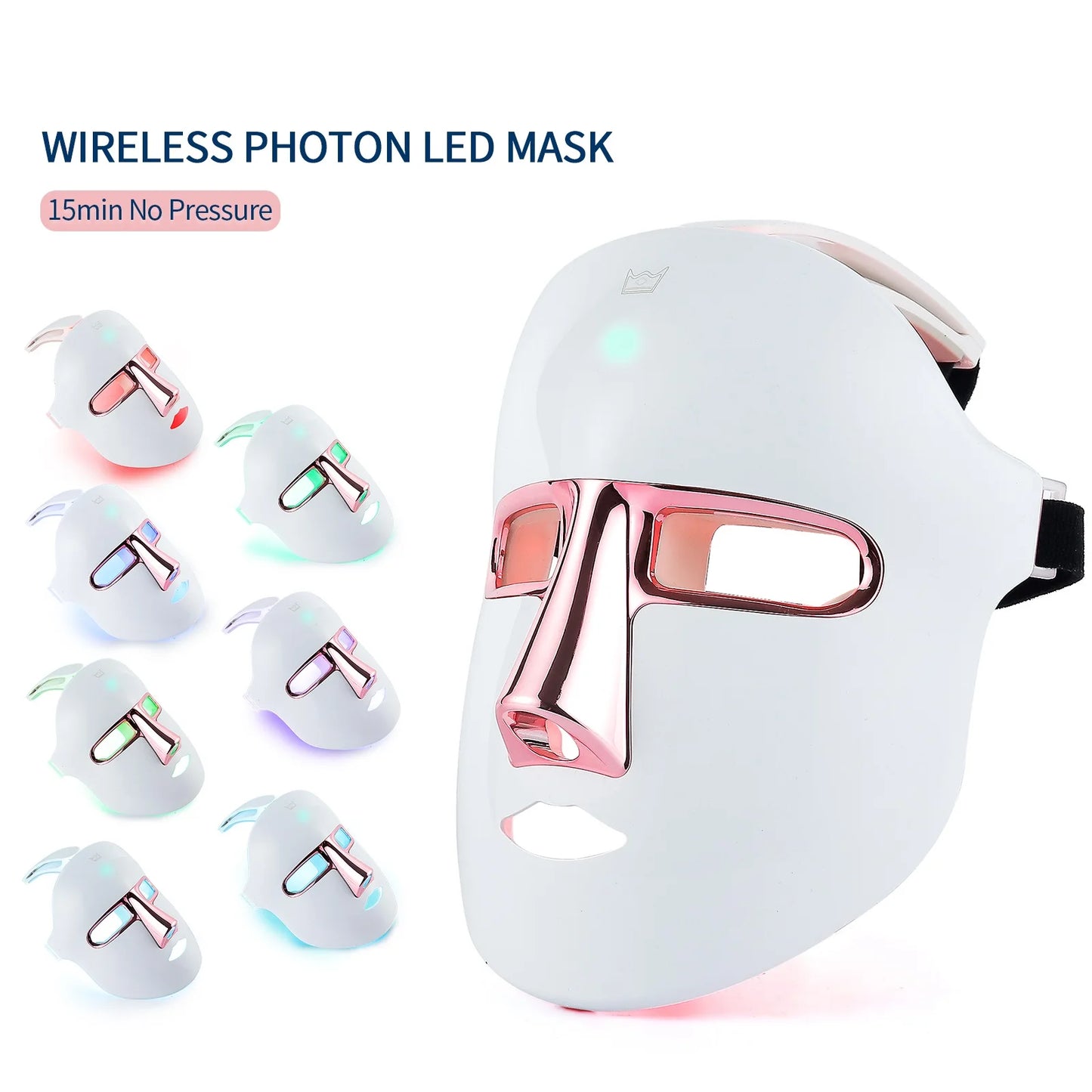 Wireless 7 Colors Face LED Mask Photon Facal Beauty Mask Skin Rejuvenation Anti Acne Repair Skin Tightening Anti Aging Skin Care