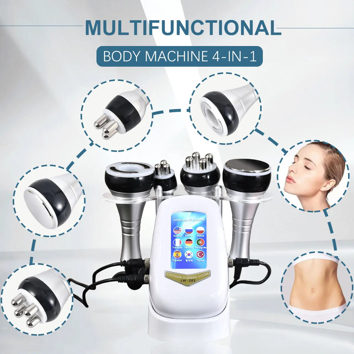 40K 4 IN1 Cavitation Body Slimming Machine  beautiful equipment Facial Massager Skin Tighten Face Lifting Vacuum Suction