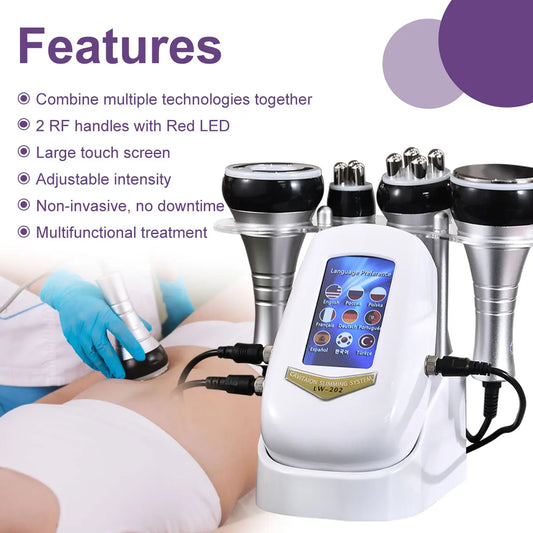40K 4 IN1 Cavitation Body Slimming Machine  beautiful equipment Facial Massager Skin Tighten Face Lifting Vacuum Suction