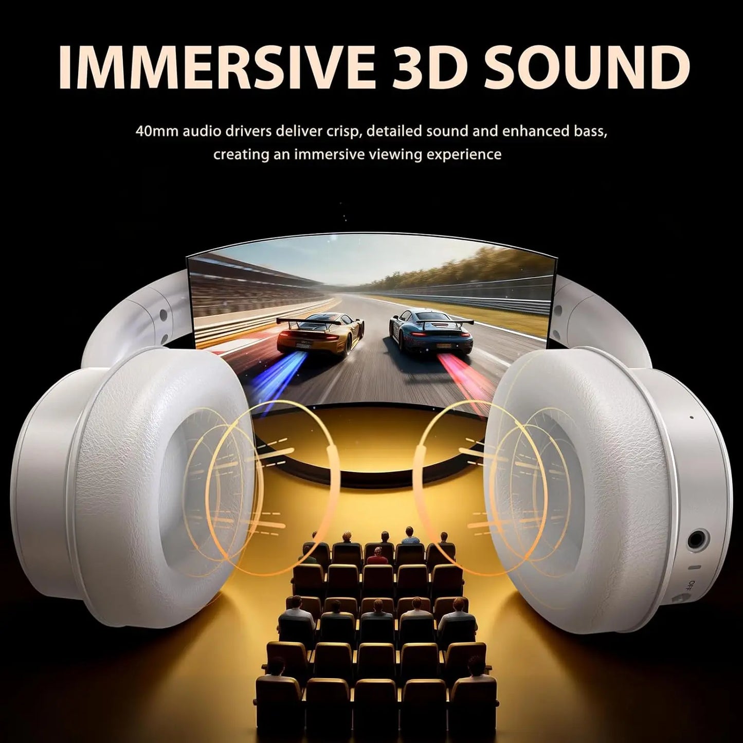 Wireless Headphones for TV Watching, Over Ear TV Headset with Transmitter Charging Dock, Bluetooth 5.4, No Audio Delay, Gift for Seniors