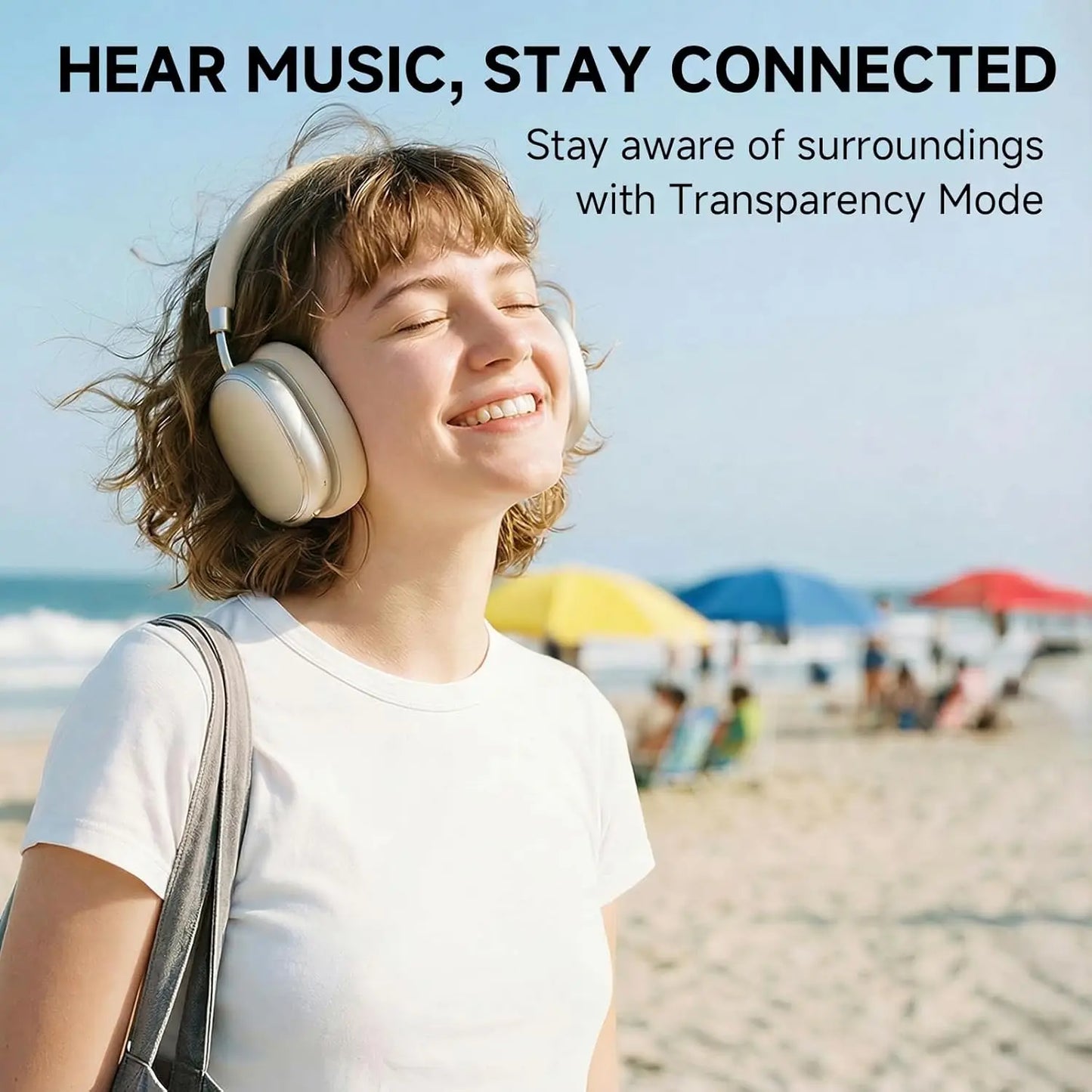 Hybrid ANC Headphones with Knob, 120H Playtime, Hi-Res Audio, Bluetooth 6.0, App EQ, Comfort Fit for Travel & Workout