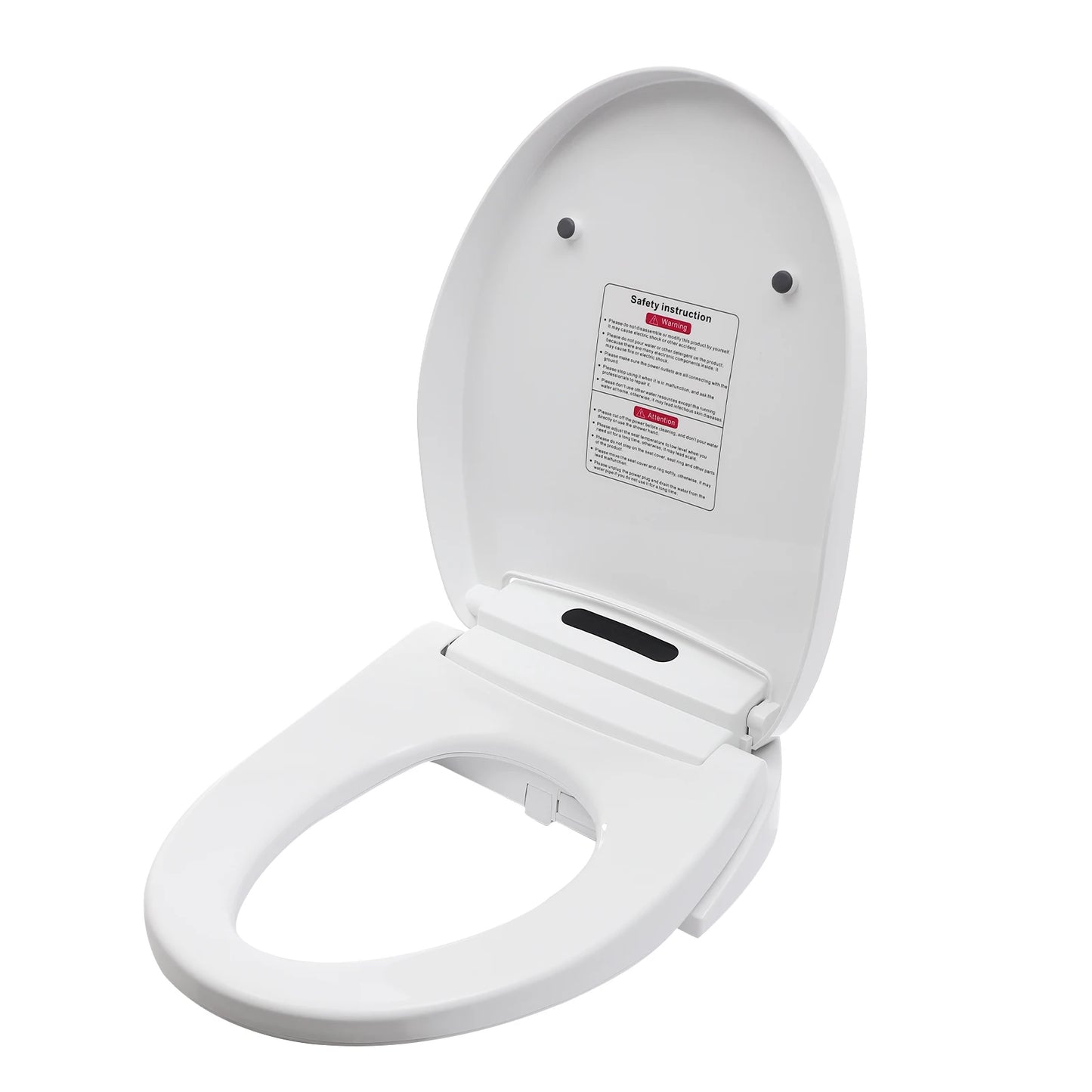 Electronic Heated Smart Toilet  Seat Bidet with Air Dryer Adjustable Temp LED Night Light Self-Cleaning Nozzle Side Controls