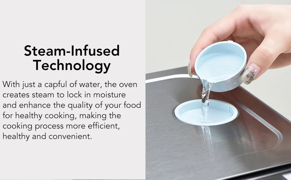 6-in-1 Air Fryer Toaster Oven Combo, 12L Air Fryer with Steam Infusion, Mild Steaming Convection Toaster Oven with Fast Preheat,