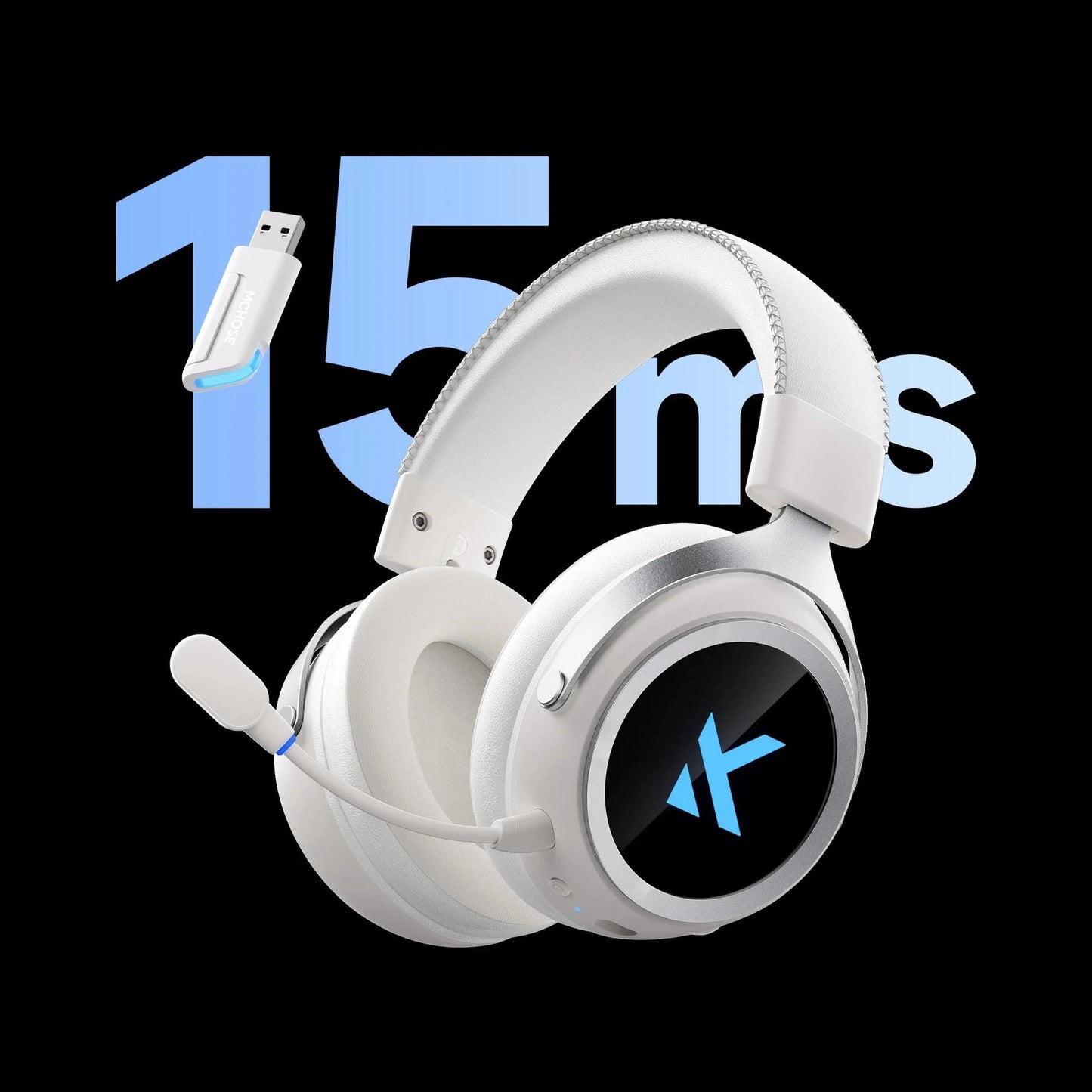 MCHOSE X9 Wireless Headworn Game Headset7.1 Three Mode 53mm Aluminum Foil Polymer Diaphragm E-Sports Gift Bluetooth 2.4G Headset