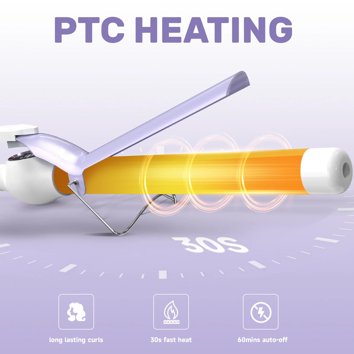 7 inch Ceramic Swivel Curling Iron Hair Curler Professional 7 Adjustable Temp. LED Electric Curler Hair Hair Styling Tool