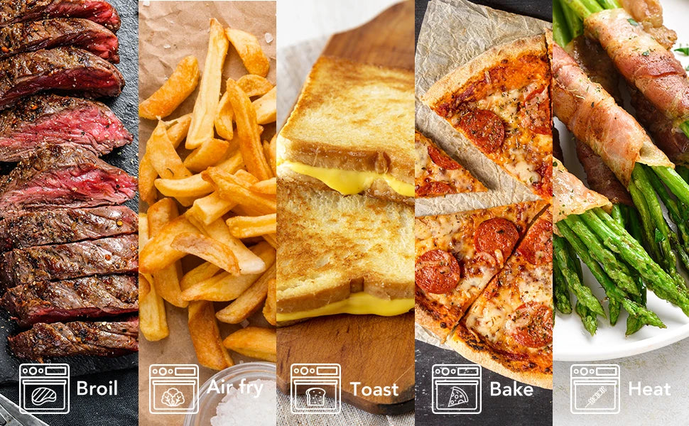 6-in-1 Air Fryer Toaster Oven Combo, 12L Air Fryer with Steam Infusion, Mild Steaming Convection Toaster Oven with Fast Preheat,