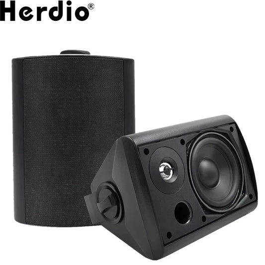 Herdio 5.25'' 300W 2PCS Passive Wired Indoor Outdoor Speakers Patio Deck Speakers All Weather Wall Mount System For Garden Home