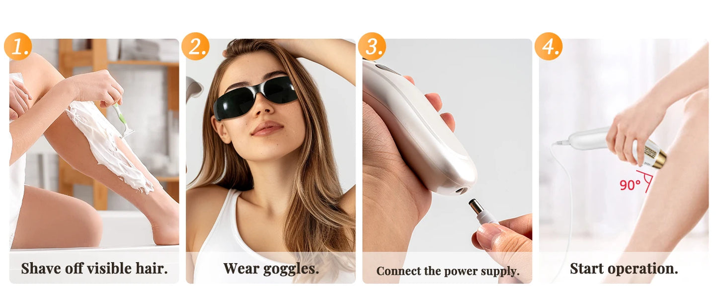 Laser Hair Removal IPL with Ice Cooling, 9 Energy Levels Unlimited Light Pulses for Face Armpits Leg Body Permanent Hair Removal