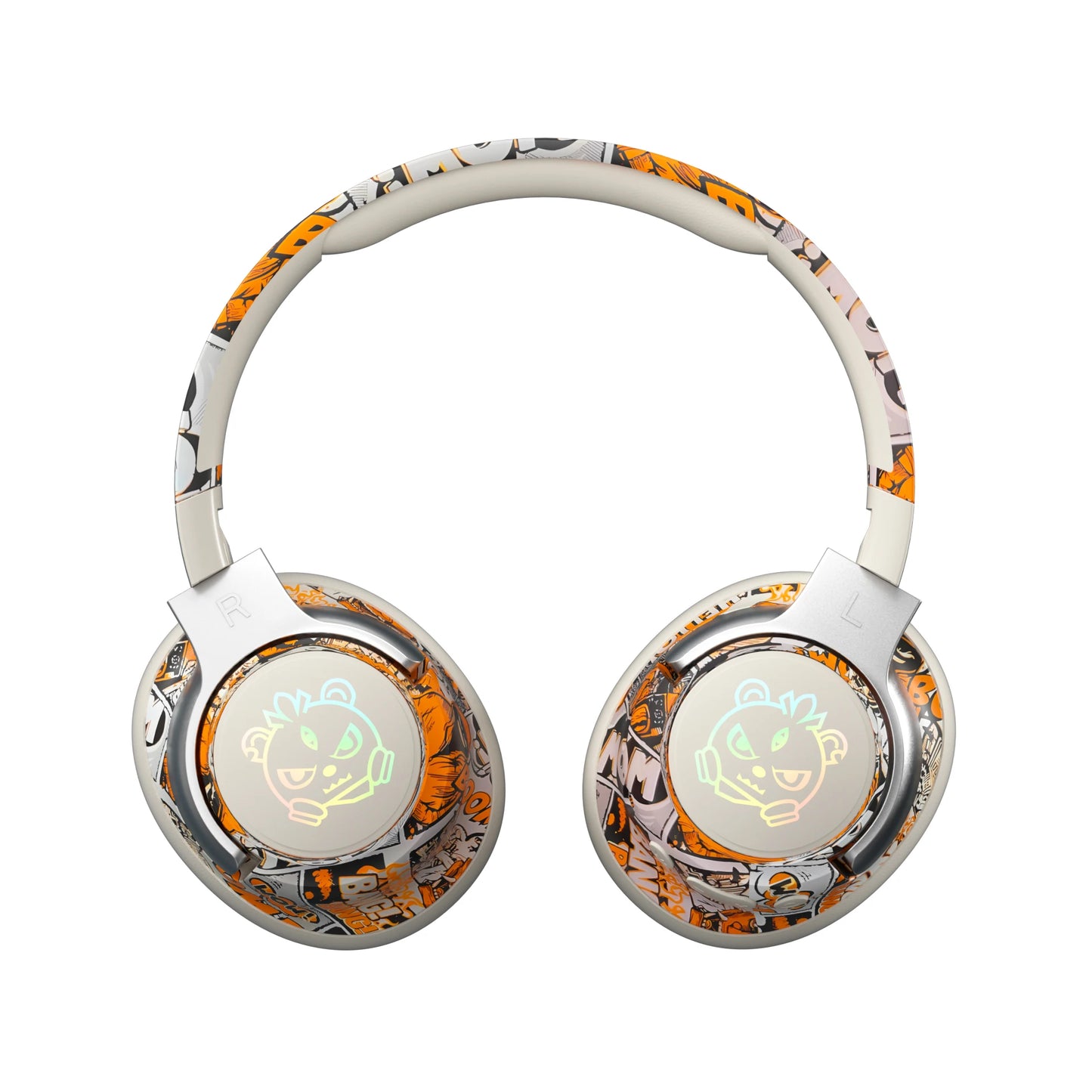 Graffiti Wireless Gaming Headphones 360° Stereo Sound, Support AUX/TF Card Mode Hi-Res Audio, Over Ear Foldable Lightweight