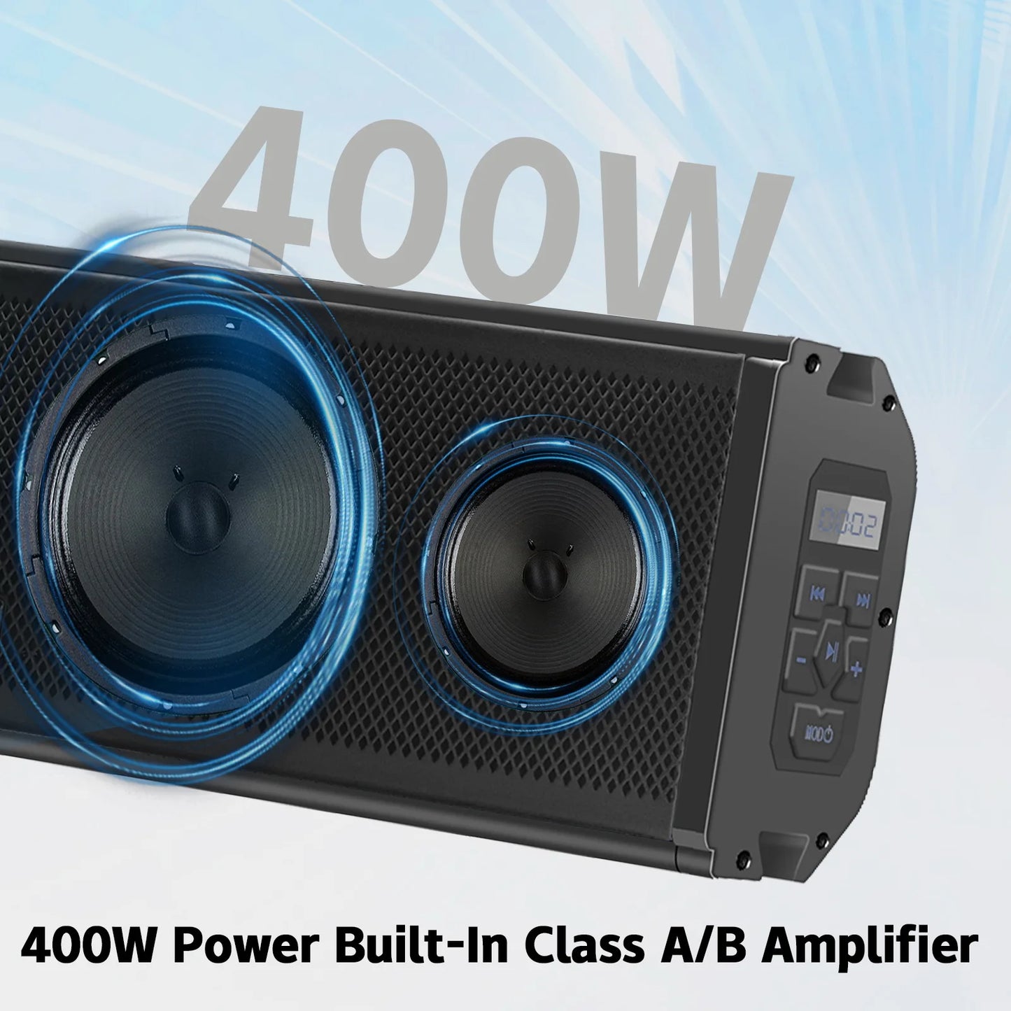 UTV/ATV 17" Bluetooth Sound Bar 4 Speaker Amplified Audio Waterproof with RGB Lighting for Golfcart Can Am