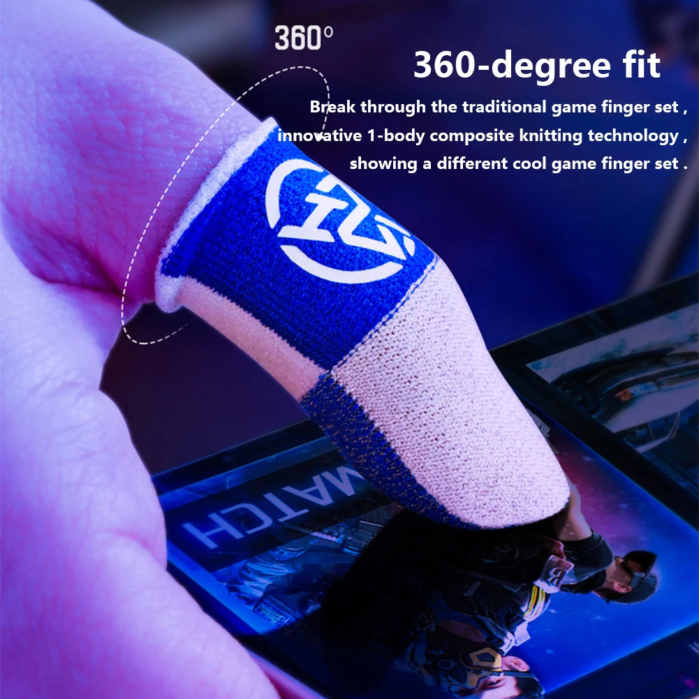 Splicing Gamers Gloves Breathable Anti Slip Fingertip Cover Sweatproof Sensitive Touch Screen Finger Sleeve for PUBG Mobile Game