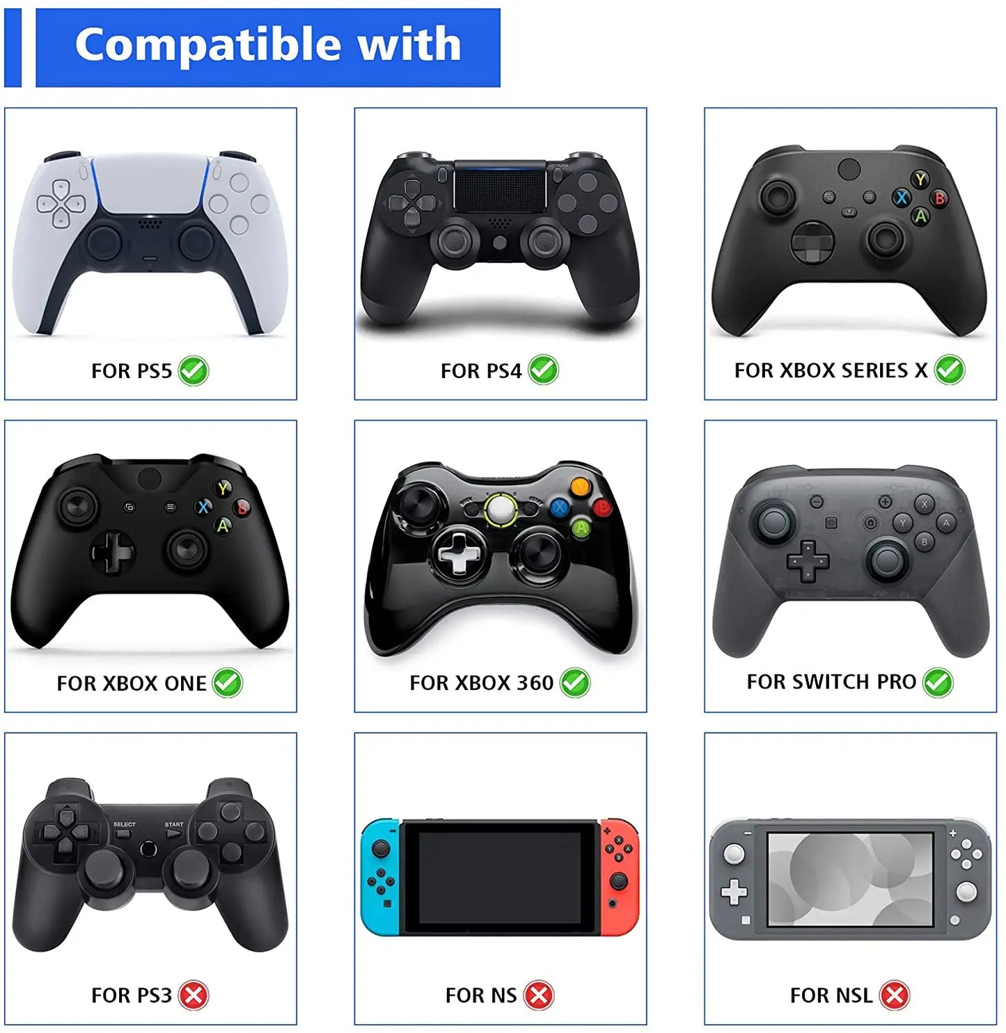 PlayVital Cute Thumb Grips Joystick Caps Thumbstick Cover for ps5/4, for Xbox Series X/S & Xbox One, for Switch Pro Controller