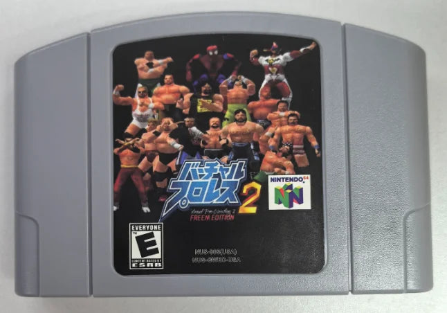 Virtual Pro Wrestling 2 FREEM Edition WWF No Mercy Plus V2.1 N64 Game Cartridge (USA) WWF WrestleMania X  WCW Saturday Night