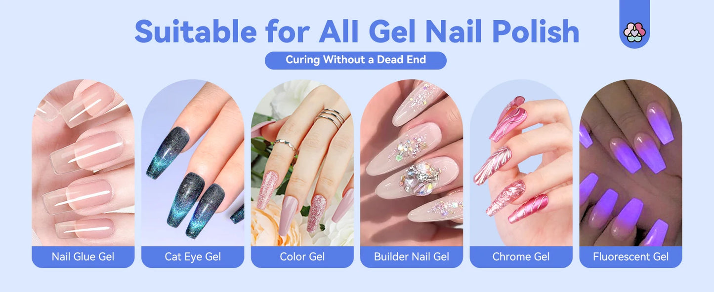 SAVILAND Rechargeable UV LED Nail Lamp with Magnetic Stand LCD Screen Timer Modes Portable Mini Nail Dryer Gel Nails Light