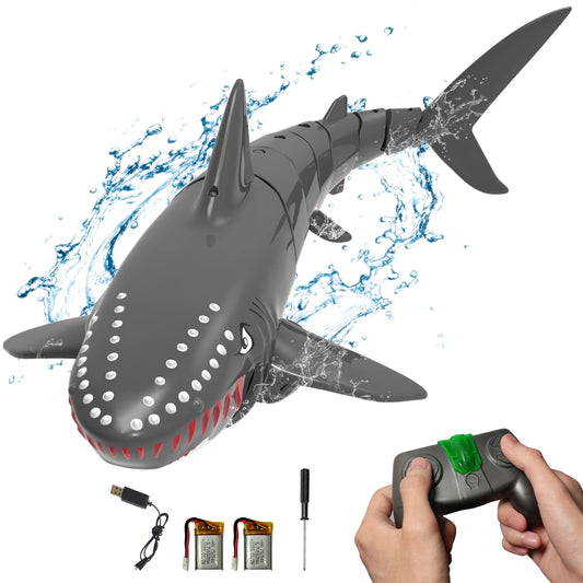 VOLANTEXRC RC Shark Toys 2.4Ghz 1:18 Scale High Simulation Remote Control Shark Swimming Pool Toy With 2 Batteries For Kids