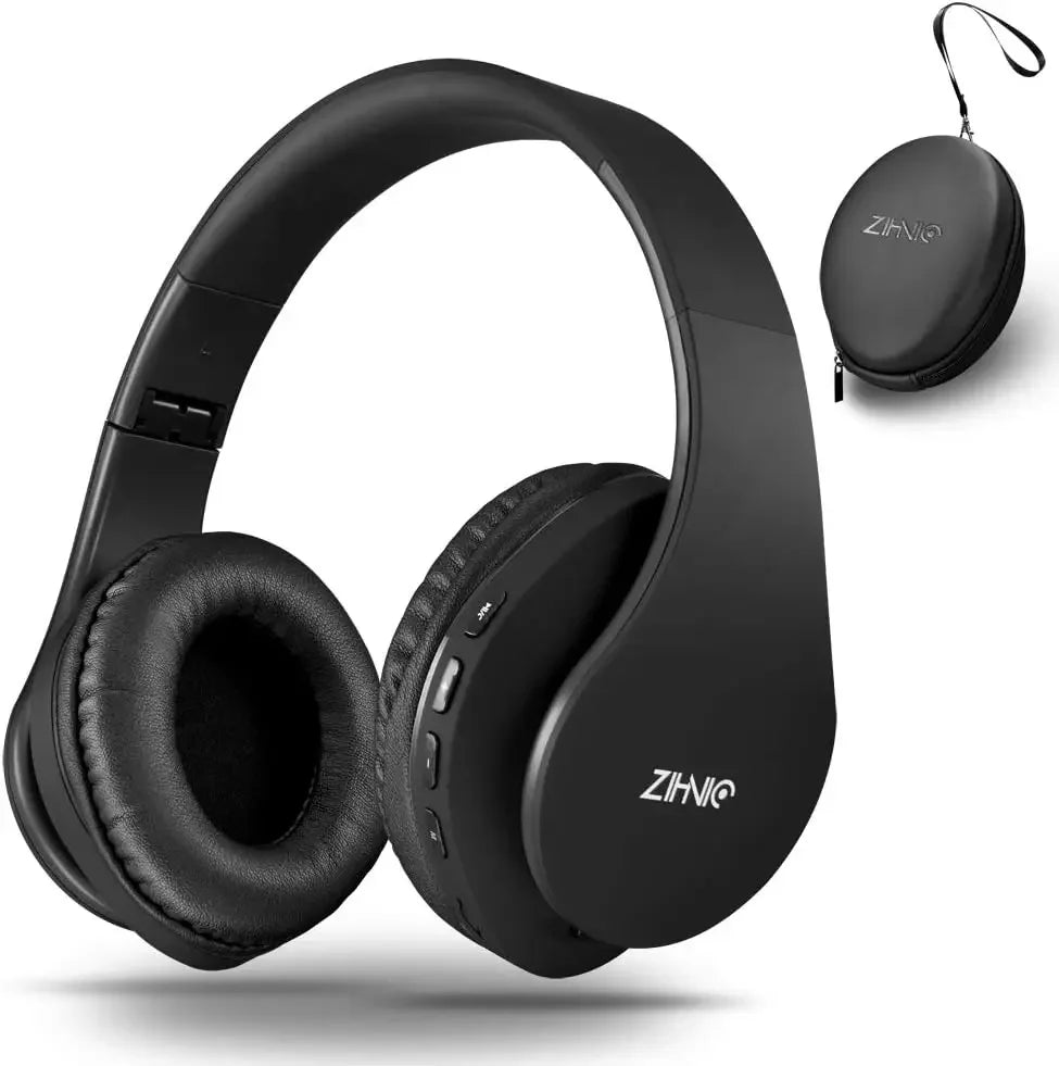 ZIHNIC Bluetooth Headphones Over-Ear, Foldable Wireless and Wired Stereo Headset Micro SD/TF, FM for Cell Phone,PC