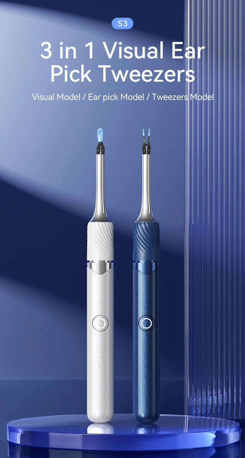 Ear Wax Removal 2-in-1 Visual Otoscope Ear Cleaner Tweezers with 6 Ear Spoon Earwax Removal Kit with Light  Ear Cleaner