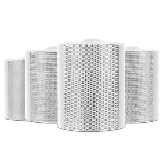 Herdio 4PCS 5.25'' 600W Passive Indoor Outdoor Speakers Wired Waterproof Wall Mount Speakers With Loud Volume Perfect  For Patio